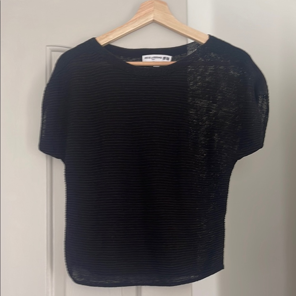 Elegant Black Textured Women's Top